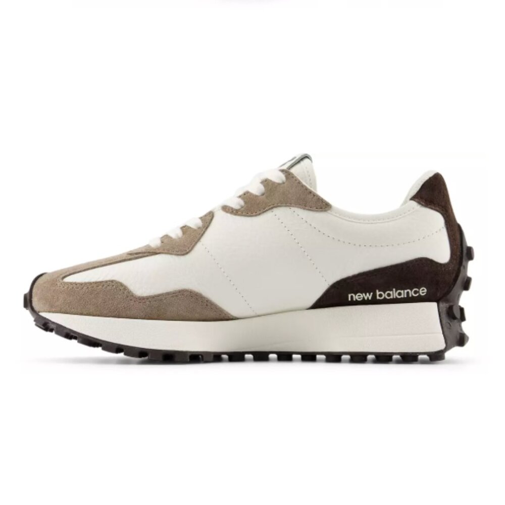 New Balance 327 LIMITED EDITION Women's Sneaker Shoes LEATHER White Brown size 6 - Picture 2 of 8